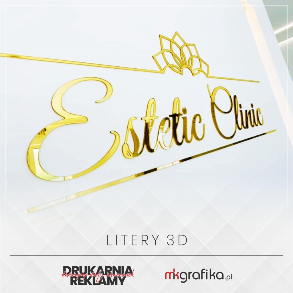 litery pleksi złote estetic clinic